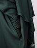 Bisht Abaya Naila with Snap Buttons - Dark Emerald