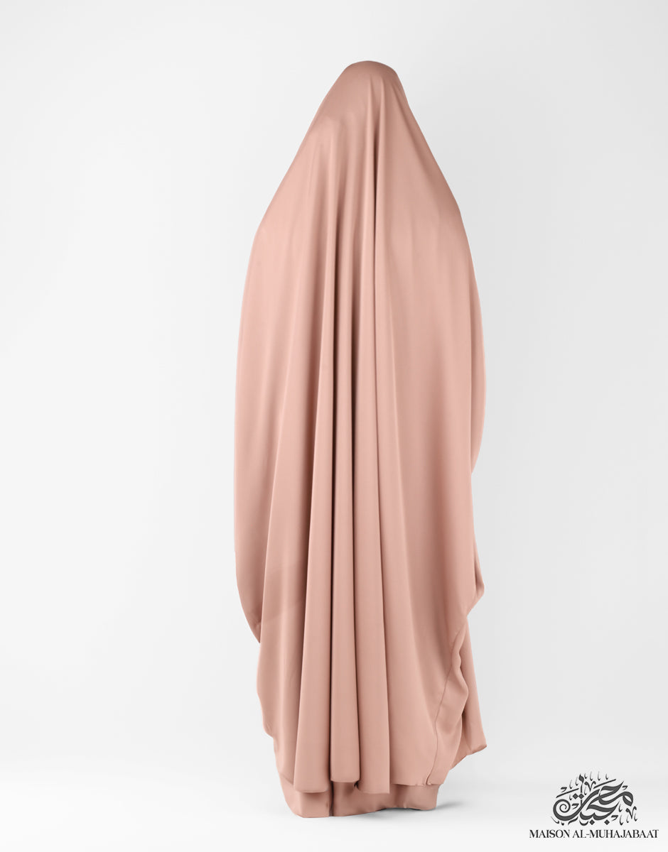 Two Piece Jilbab Haadiya with Snap Buttons - Rose Gold