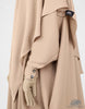 Bisht Abaya Naila with Snap Buttons - Beige