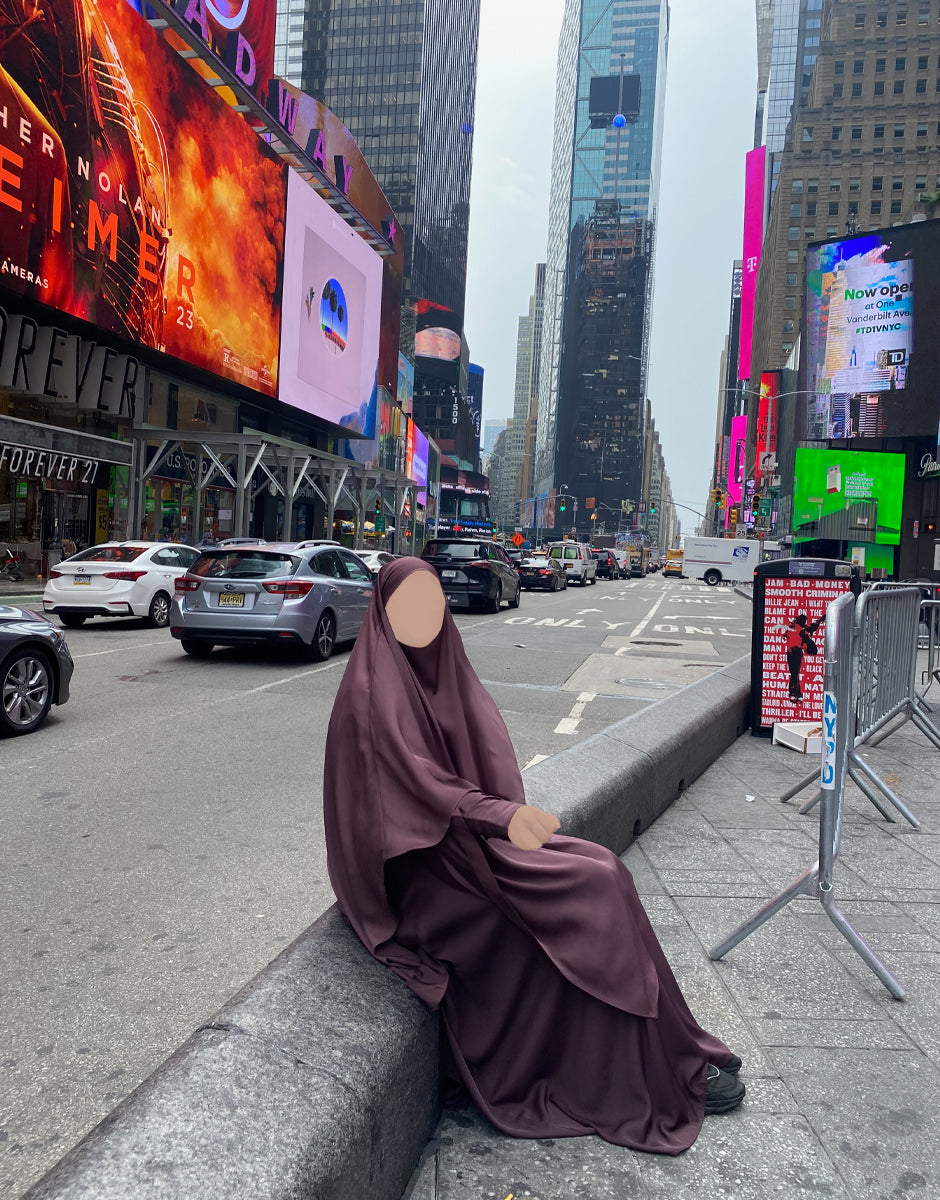 Lavender Purple Khimar and abaya