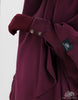 Bisht Abaya Naila with Snap Buttons - Mulberry