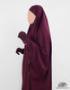 Two Piece Jilbab Haadiya with Snap Buttons - Mulberry