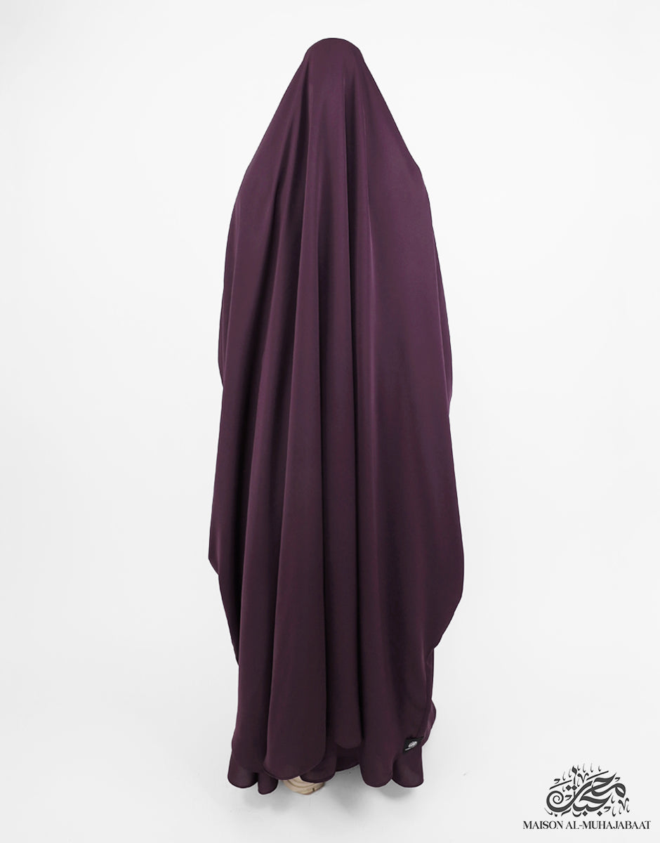 Two Piece Jilbab Haadiya with Snap Buttons - Royal Purple
