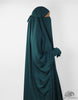 Two Piece Jilbab Haadiya with Snap Buttons - Teal Green