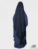 Three Layer Diamond Flap Niqab - Black