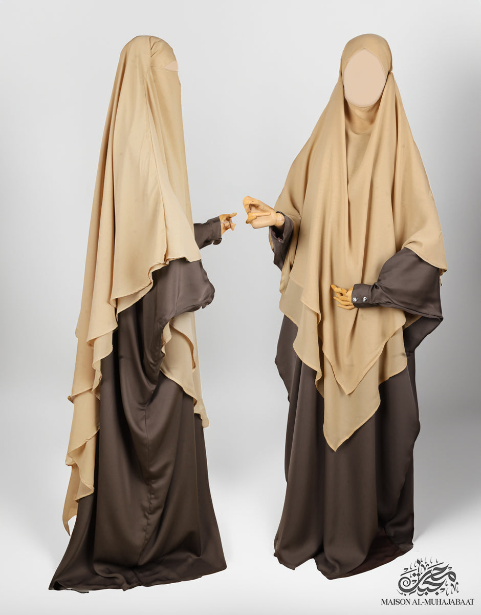 Two Layer Chiffon Khimar Amirah Extra Large - Tasnim Collections