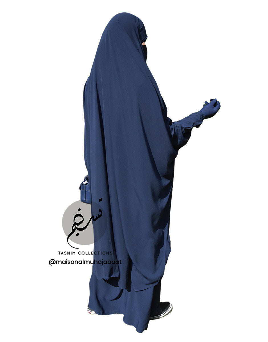 Two Piece Jilbab Asiya Dark Blue - Tasnim Collections