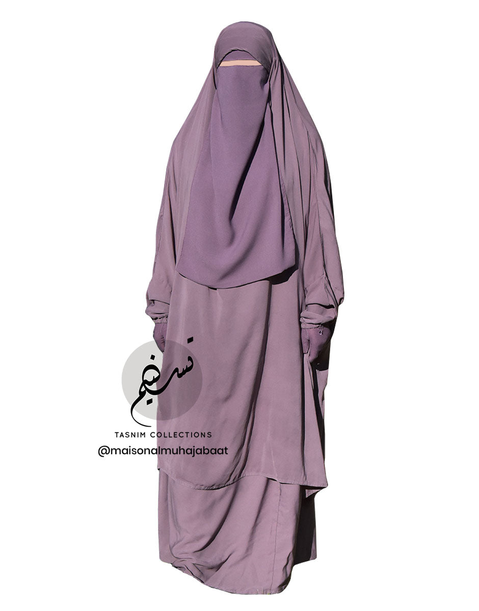 Two Piece Jilbab Asiya Mauve - Tasnim Collections