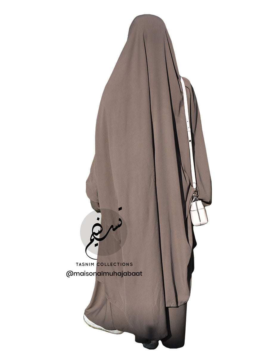 Two Piece Jilbab Asiya Taupe Brown - Tasnim Collections